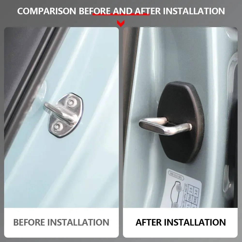 For Volkswagen VW ID3 ID.3 ID 3 2020 2021 2022 2023 2024 2025 Door Lock Protective Cover 4Pcs Anti-Rust Door Lock Protector