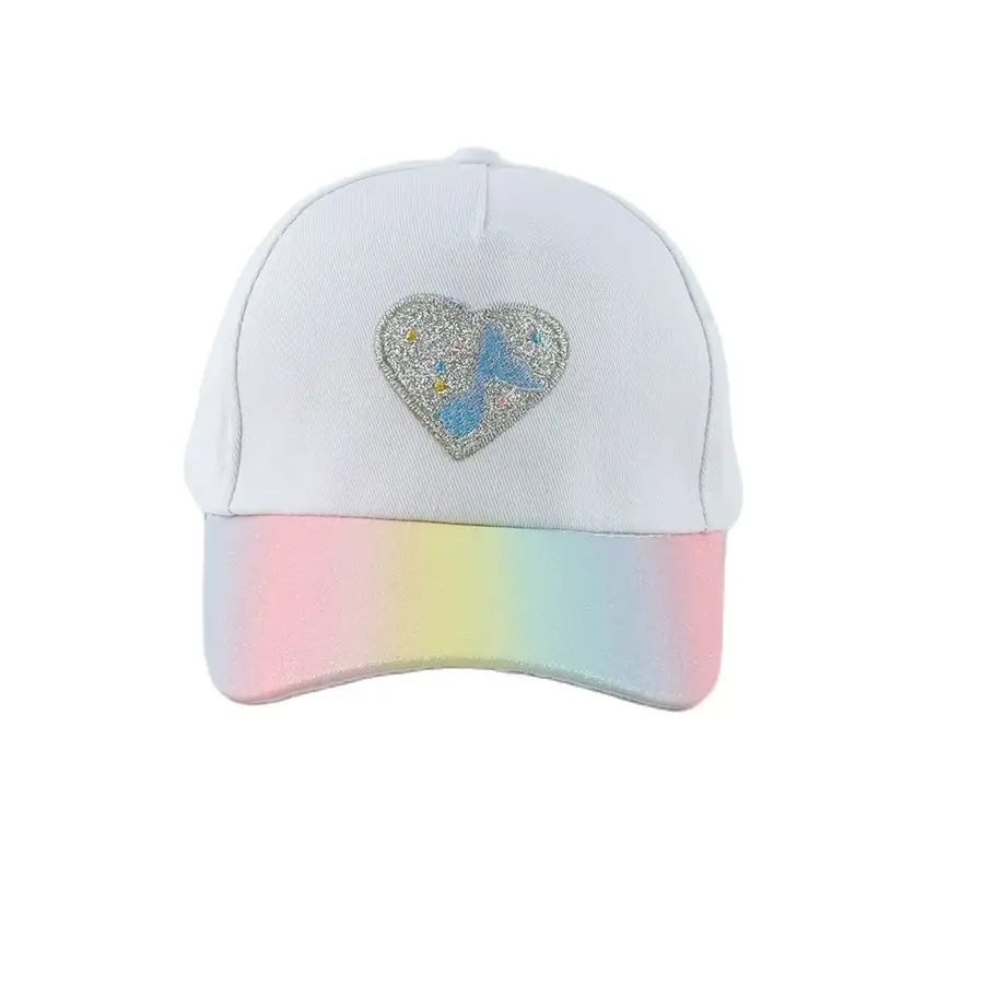 Cute Girls Baseball Cap Cartoon Heart Embroidered Baby Hat Snapback Child Rainbow Visor Sun Hats 3-8 Years Old