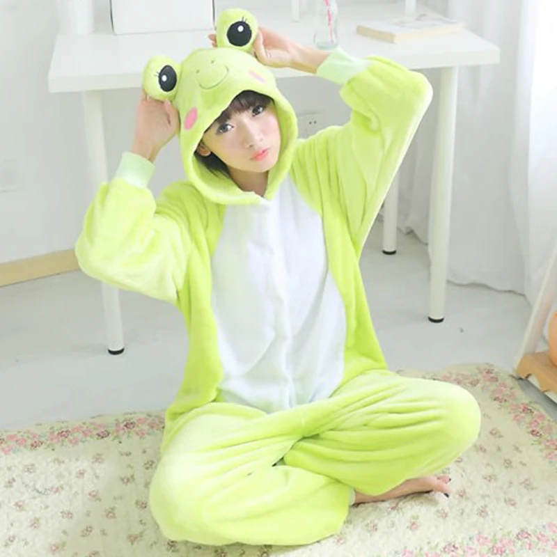 Adults Kigurumi Cartoon Onesies Warm Animal Pajamas Sets Sleepwear Kids Hooded Pyjamas Women Men Winter Unisex Cosplay Jumpsuits