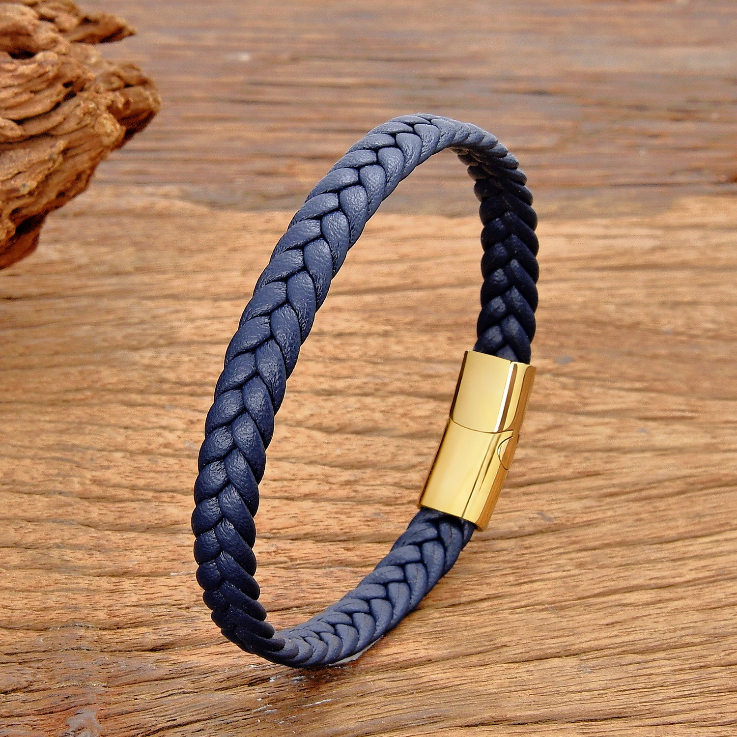 Einfaches klassisches Edelstahlarmband für Damen und Herren, echtes geflochtenes Lederarmband, besondere Geburtstagsfeier, Paarschmuck, Geschenk