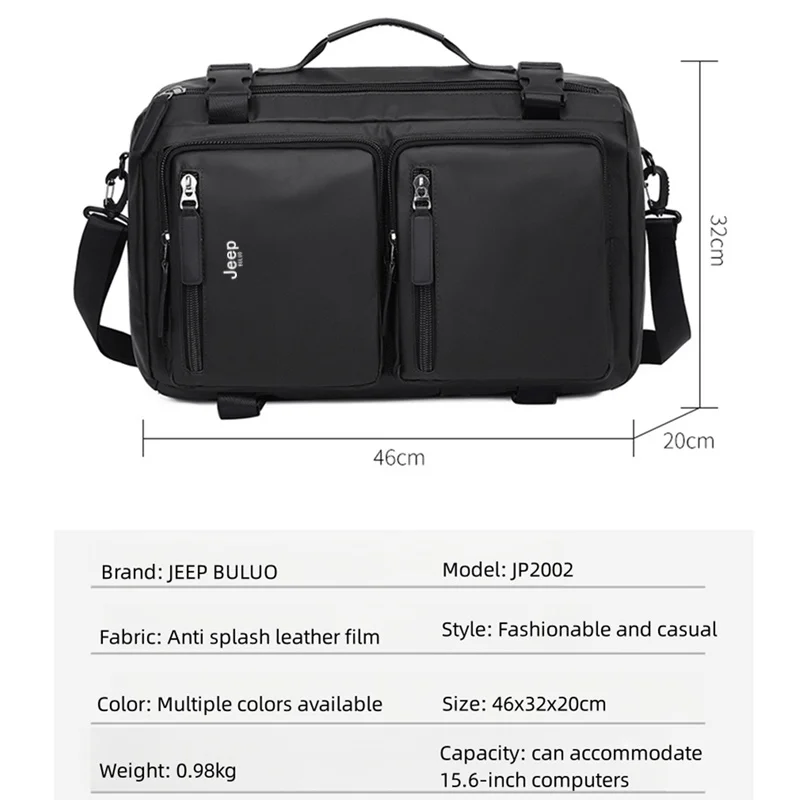 JEEP BULUO Brand Big Size Men Backpacks Large Capacity outdoor Riding Travel bag Black Nylon Waterproof  New