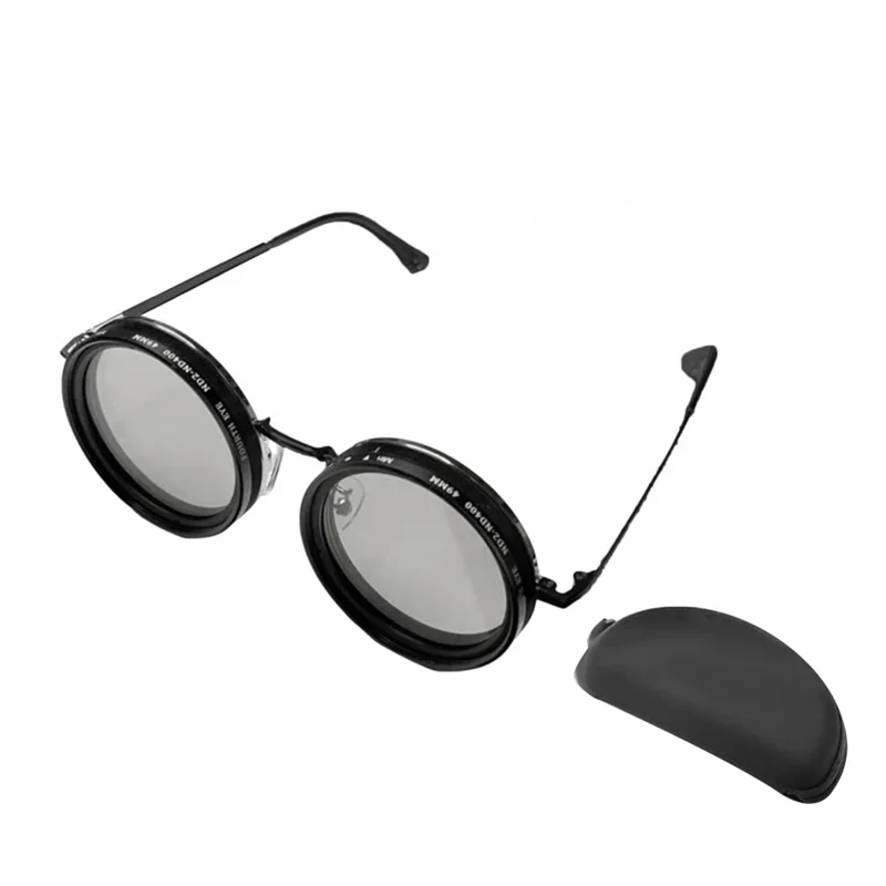 

ABLB-1-9 Gears Adjustable Sunglasses Rounded Polarized Glasses Withnd Filter Lenses Retro Glasses Unisex Vintage Eyeglasses