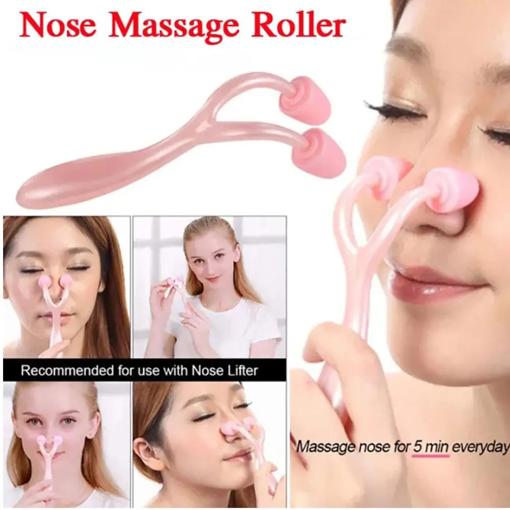 Nose Shaper Lifter Clip Skin Scraping Smooth Edge Tightening Nose Clip Portable Nose Shaper Nose Shaping Roller Massager