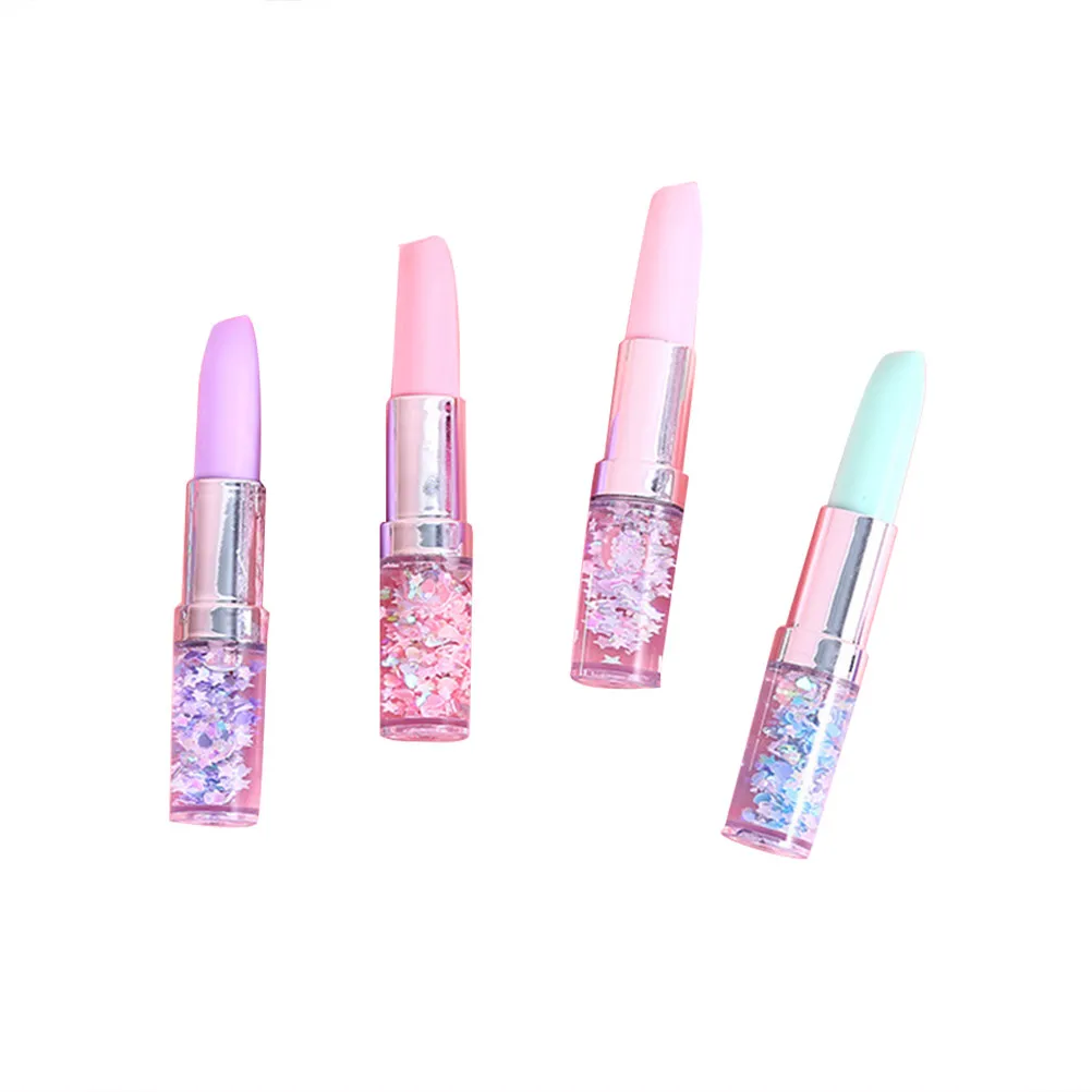 4Pcs Signing Pens Lipstick Shape Black Gel Pens Cartoon Design Student Stationery Supplies Writing Fun Gifts for Kids