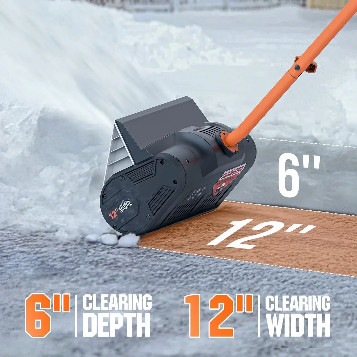 

[New Arrival, Limited Stock!]Cordless Electric Snow Shovel, 20V 12-Inch Snow Thrower with Adjustable Auxiliary Handle, Battery P