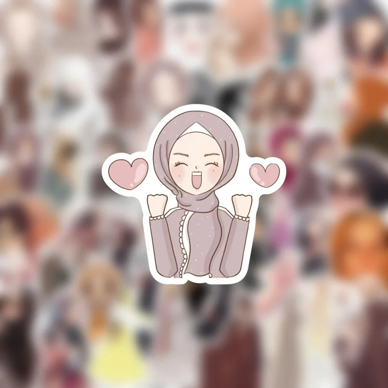 54pcs Muslim Girl Stickers Creative planner phone decoration stickers view 5