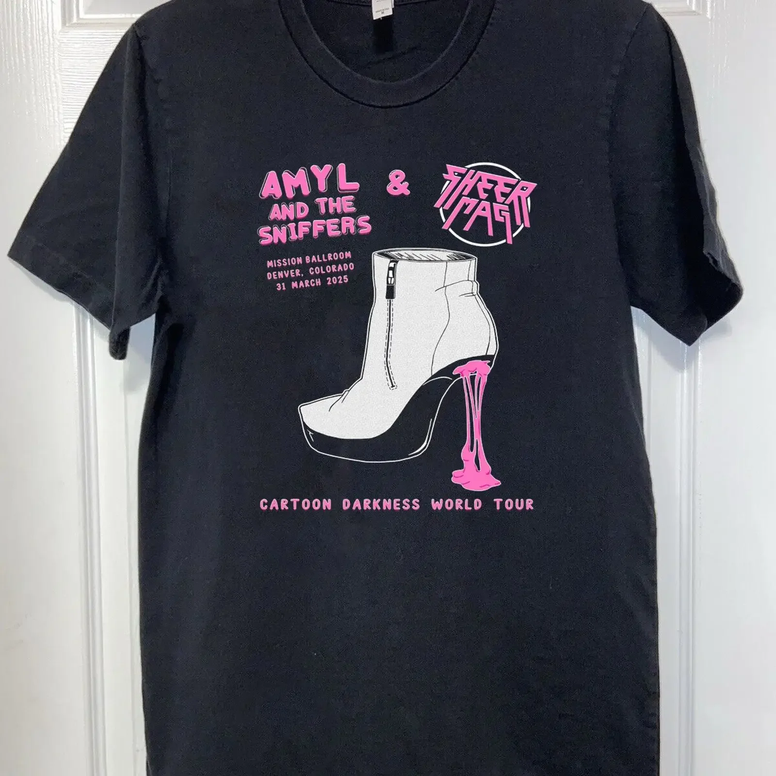 NEW Amyl and the Sniffers Band Darkness World Tour T Shirt All Size S 5Xl AR1464 vintage Washed Slightly homme Versatile