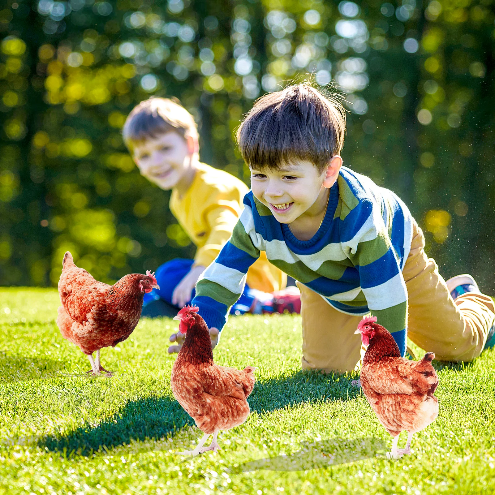 

3 Pcs Baby Chickens Garden Stakes Acrylic Material Lawn Ornaments Realistic Yard Art Courtyard Decorations Outdoor Accessories
