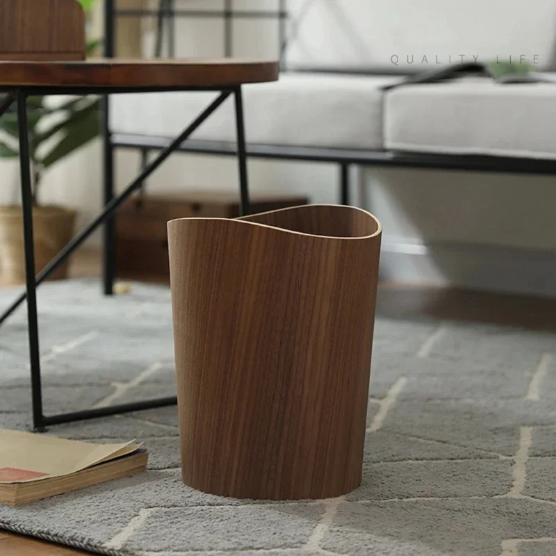 

Creative Storage Wooden Trash Can Home Bucket Garbage Bin Hotel Living Room Office Wastebasket Cans Nordic Recycling Bin for Ho