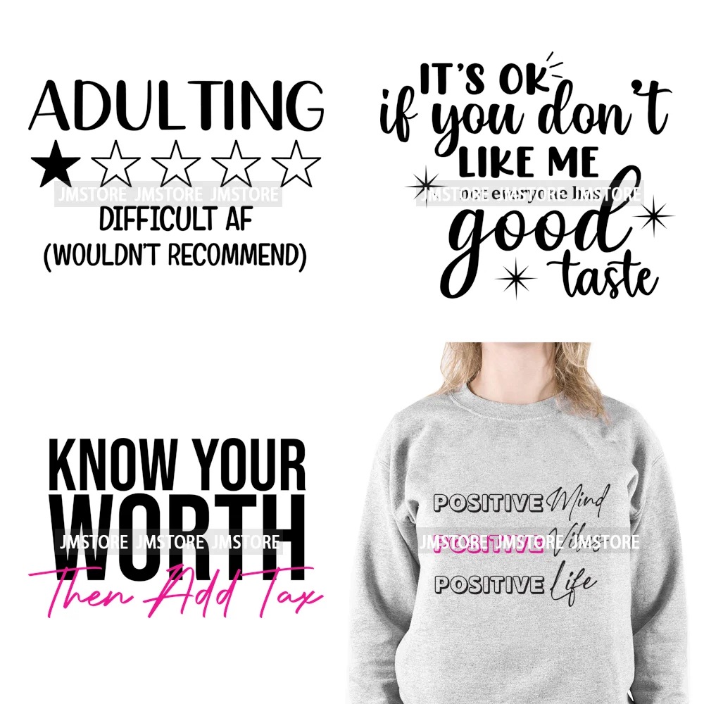 

Funny Positive Life Vibes Self Love You Matter Motivational Quotes Iron On DTF Transfers Stickers Ready To Press For Sweatshirts
