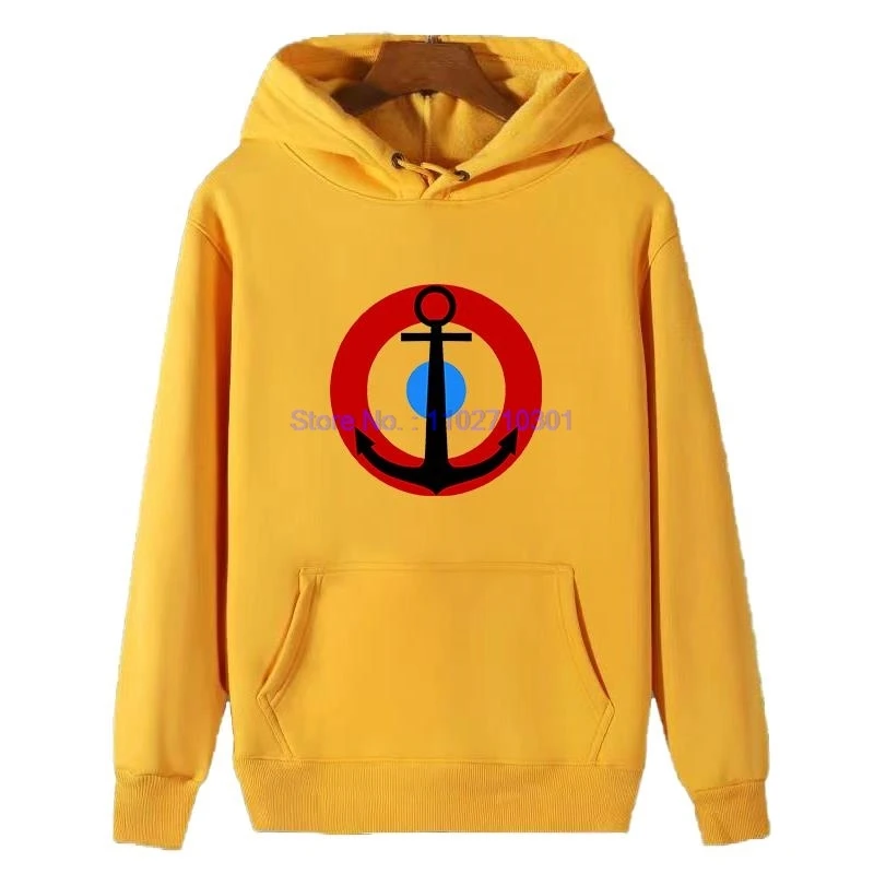 Nautical Sailing Boat Anchor Icon Unisex Graphic Hooded Sweatshirts Thick Sweater Hoodie Winter Fleece Hoodie Men's Sportswear