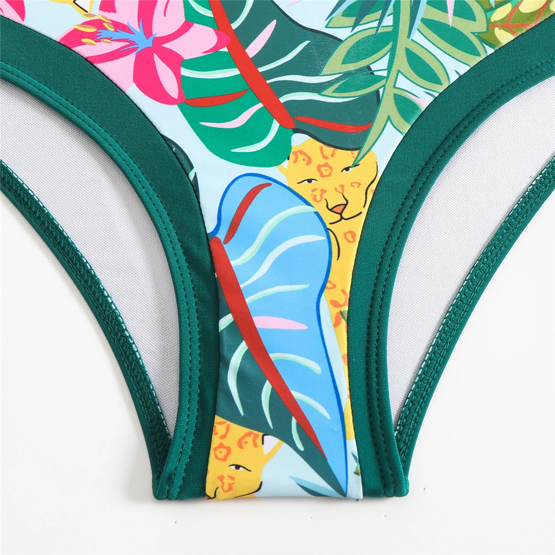 Neuer, bedruckter Badeanzug mit Sarong, hochtaillierter Bikini, dreiteiliges Bikini-Set, Damen-Badebekleidung, Badeanzug, Badebekleidung, Schwimmbekleidung V6349 – Detail 12