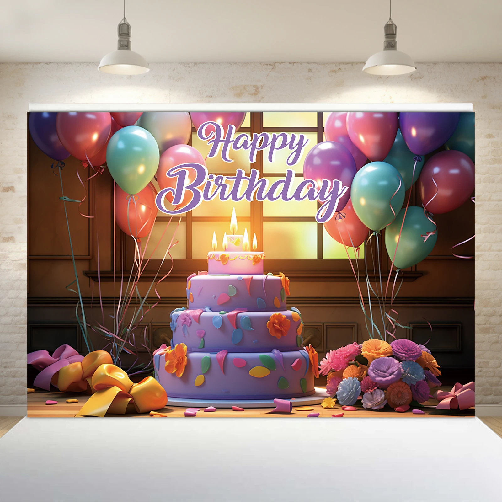 

1PCS 100x150cm Happy Birthday(7) Theme Backdrop,Photography Background,Used To Gifts,Activities Or Other Party Decoration