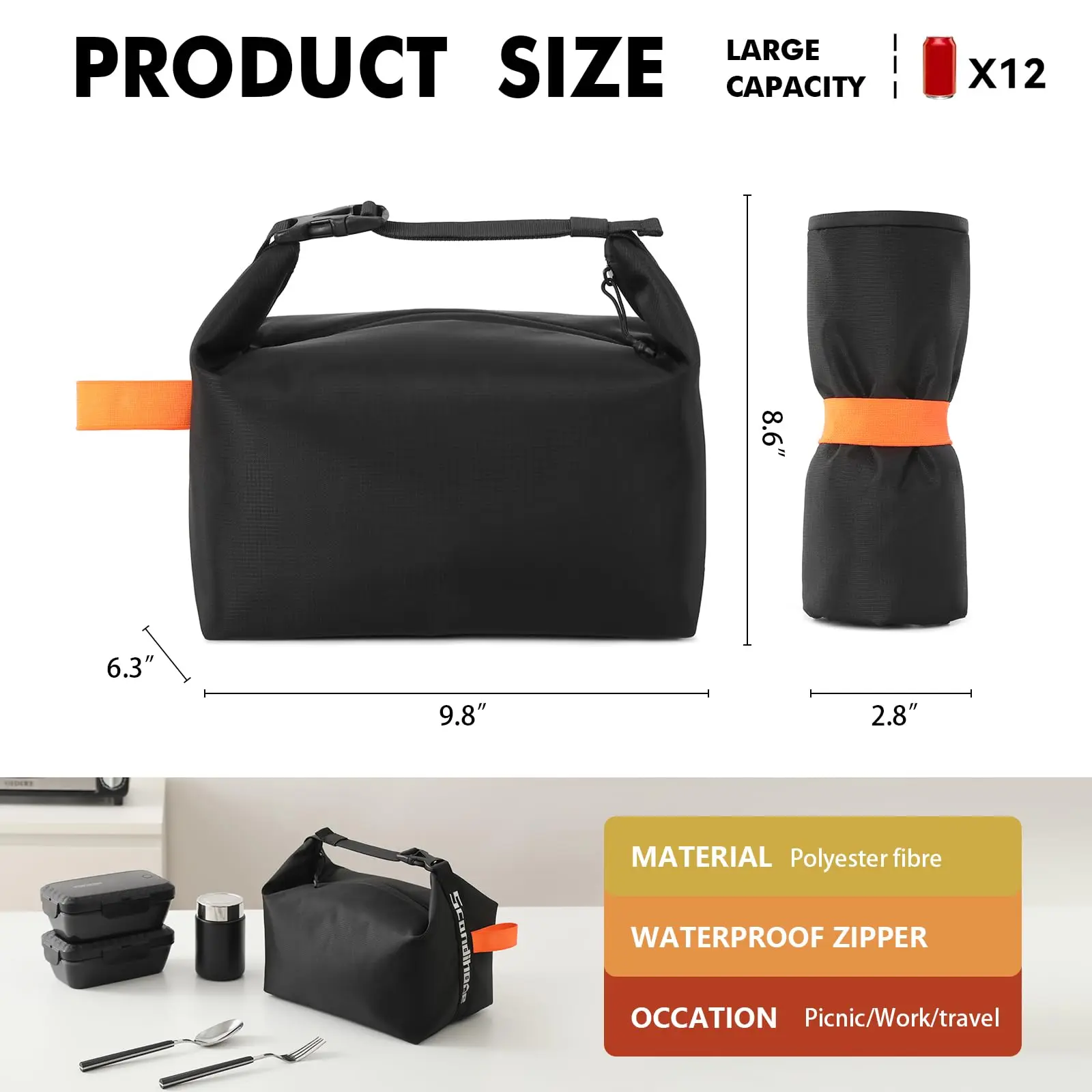 Lunch Bag for Women & Men Fresh Keep Lunch Box, High Capacity Reusable Lunch Tote Bags for Work, Office, Picnic, Travel