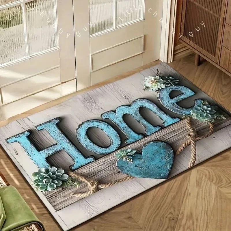 VIKAMA 3D Flocking Pink White Flower Anti-slip Bath Mat Soft Water Absorbent Cute Floral Bathroom Entrance Decor Floor Rug