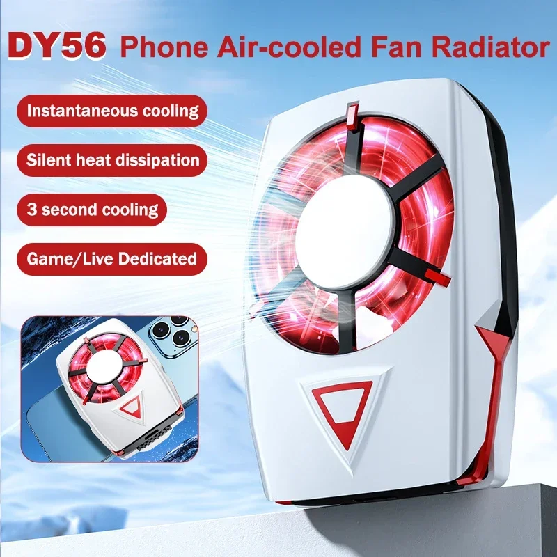 

DY56 ABS Mobile Phone Cooling Fan Radiator Air-cooled Back Clip Game Cooler for IOS Android Gaming Accessories Cool Heat Sink