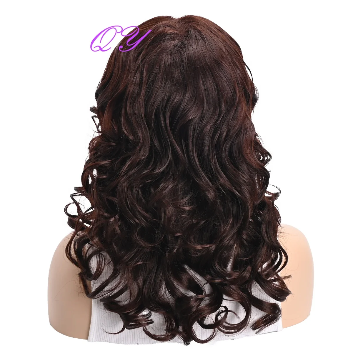 Women's Short Water Wave Synthetic Wig with Bangs