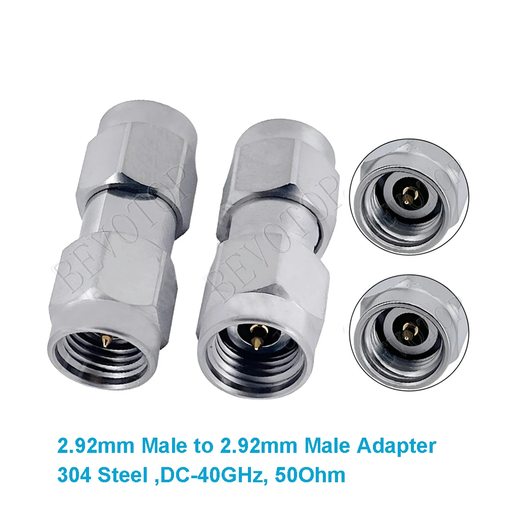 1PCS 2.92mm Male Pug to 2.92mm Male Plug Adapter 304 Steel VSWR≤1.2 DC-40GHz High Frequency Connector High Quality