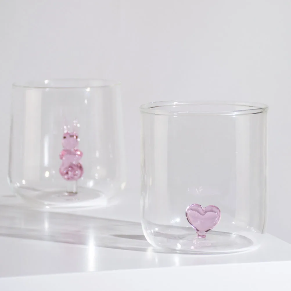 

Heart Shape Glass Cup Multi-Functional Water Mug Suitable for Cocktail Coffee Milk Wine Storage Home Office Cocktail Glass