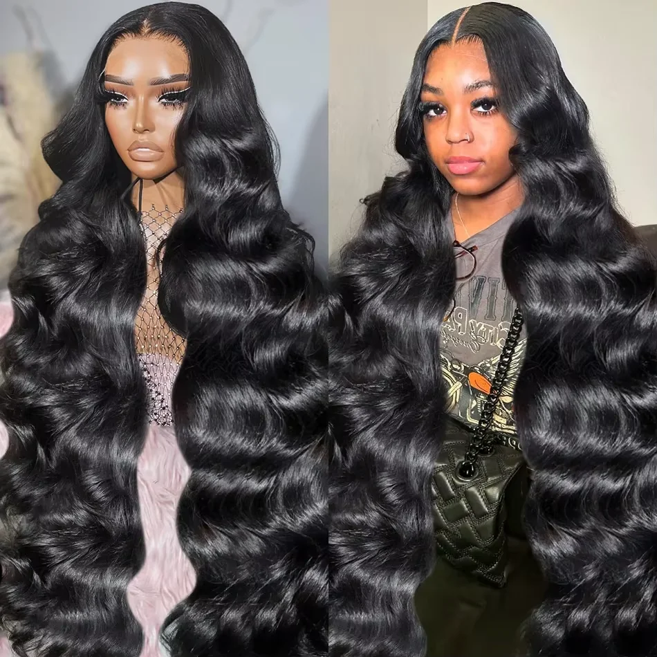 13x6 HD Front Wigs Transparent Lace 52 long inches Natural body Wave Human Hair 200 Density in Brazilian human hair For Women