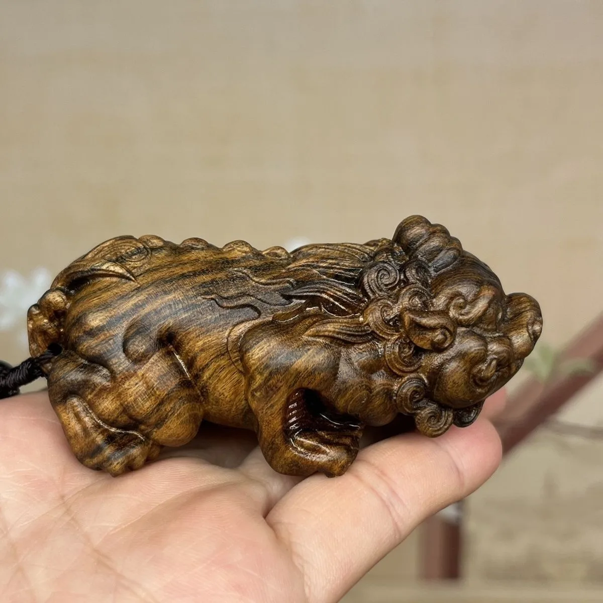 Agarwood Pi Xiu Carving Wealth Guardian Supreme Collectible Talisman