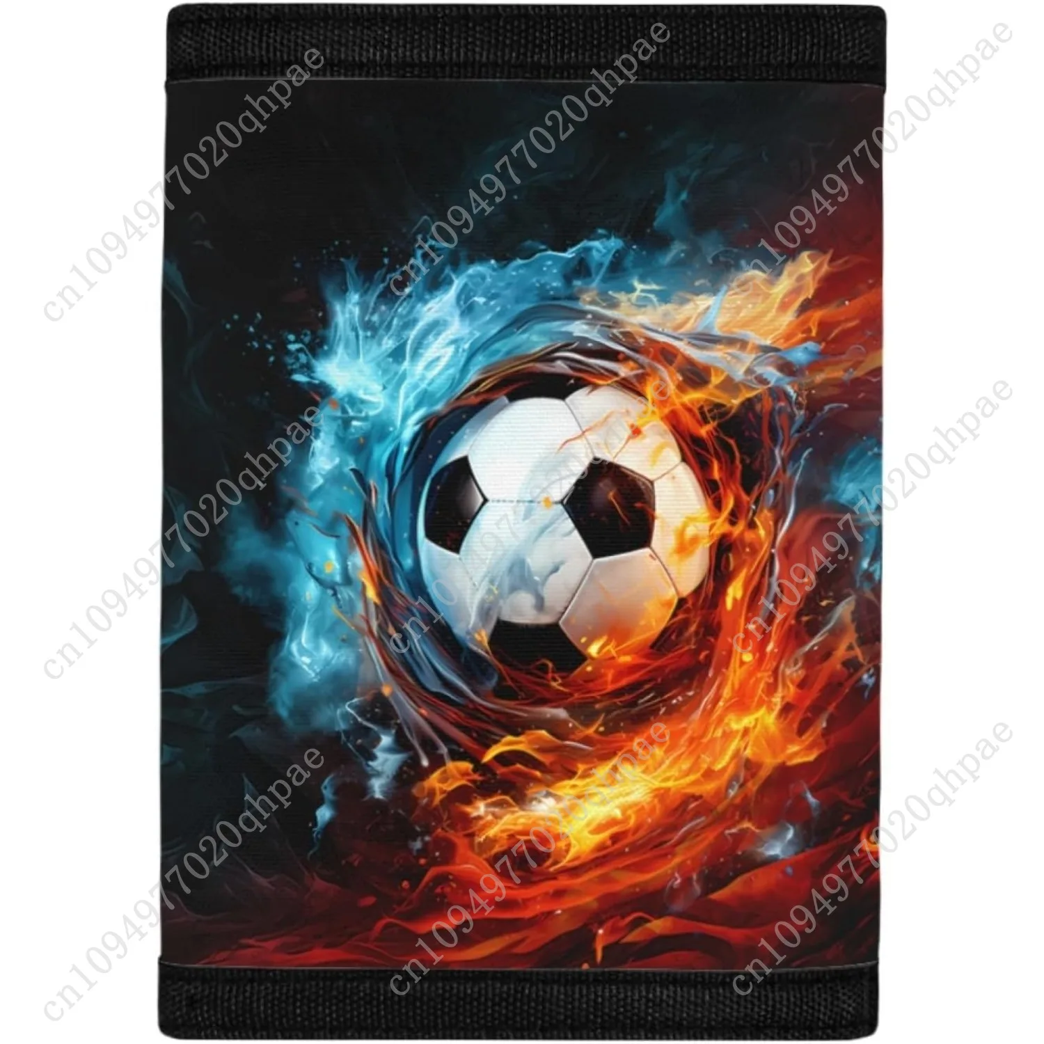 FUSURIRE النار المياه كرة القدم الاطفال محفظة ثلاثية الطي للبنين كول طفل المحفظة الهدايا ثلاثي أضعاف الرياضة في الهواء الطلق محفظة عملة بطاقة الهوية