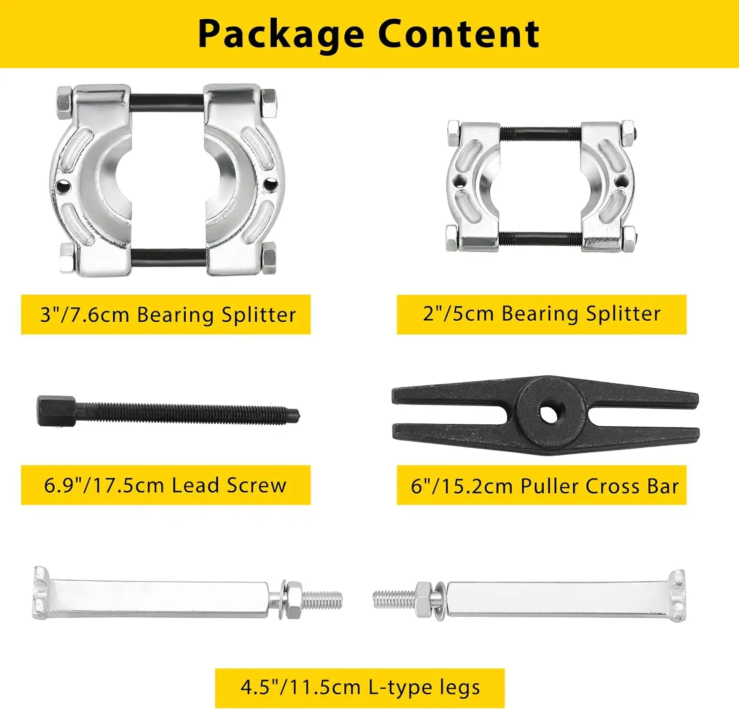 14PCS Bearing Separator Puller Set | Heavy Duty 5-Ton Capacity Bearing Puller Set, Wheel Hub Axle Puller Set