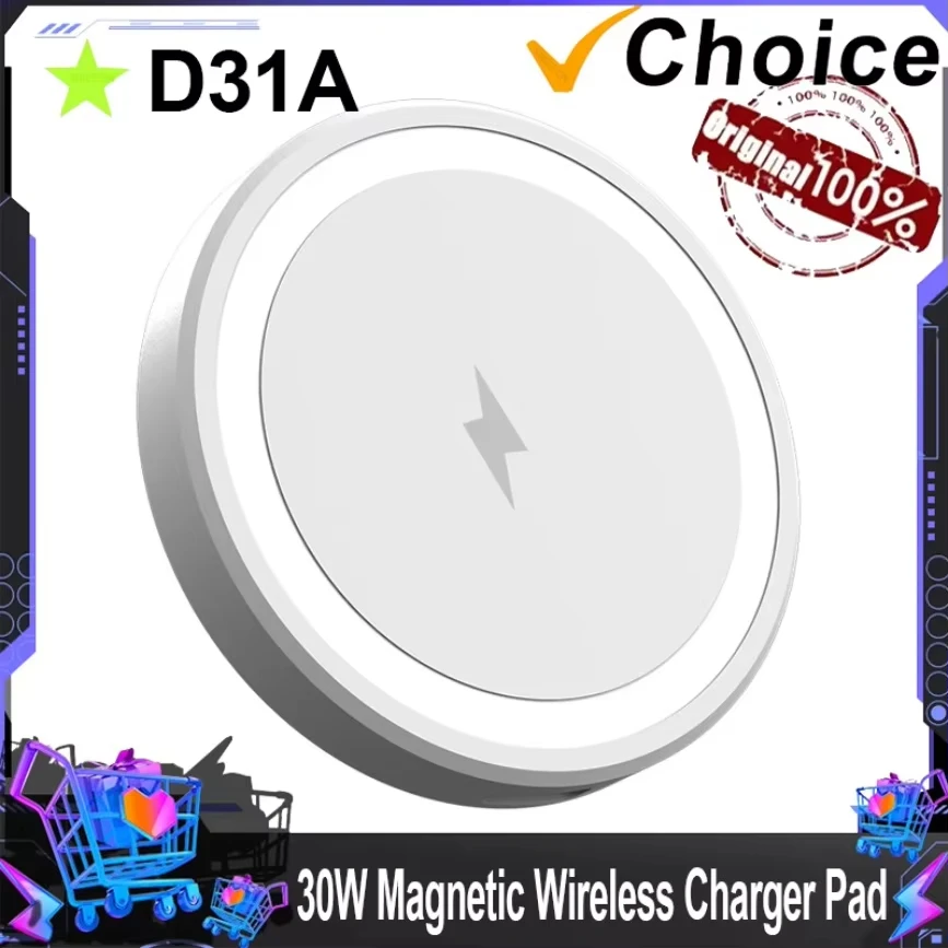 Mini Carregador Magnético Sem Fio de 15W para iPhone Magsafe 17 16 15 14 13 12 Pro Max Samsung com LED e Suporte de Carregamento Rápido Magnético