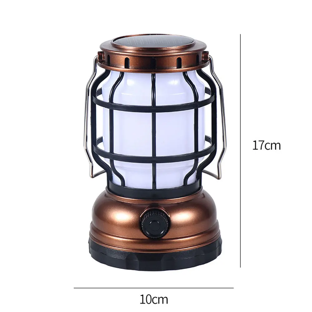 Solar Powered Camping Light Retro Kerosene Lamp Flame Light Portable Lantern USB Rechargeable Outdoor Indoor Nightlights