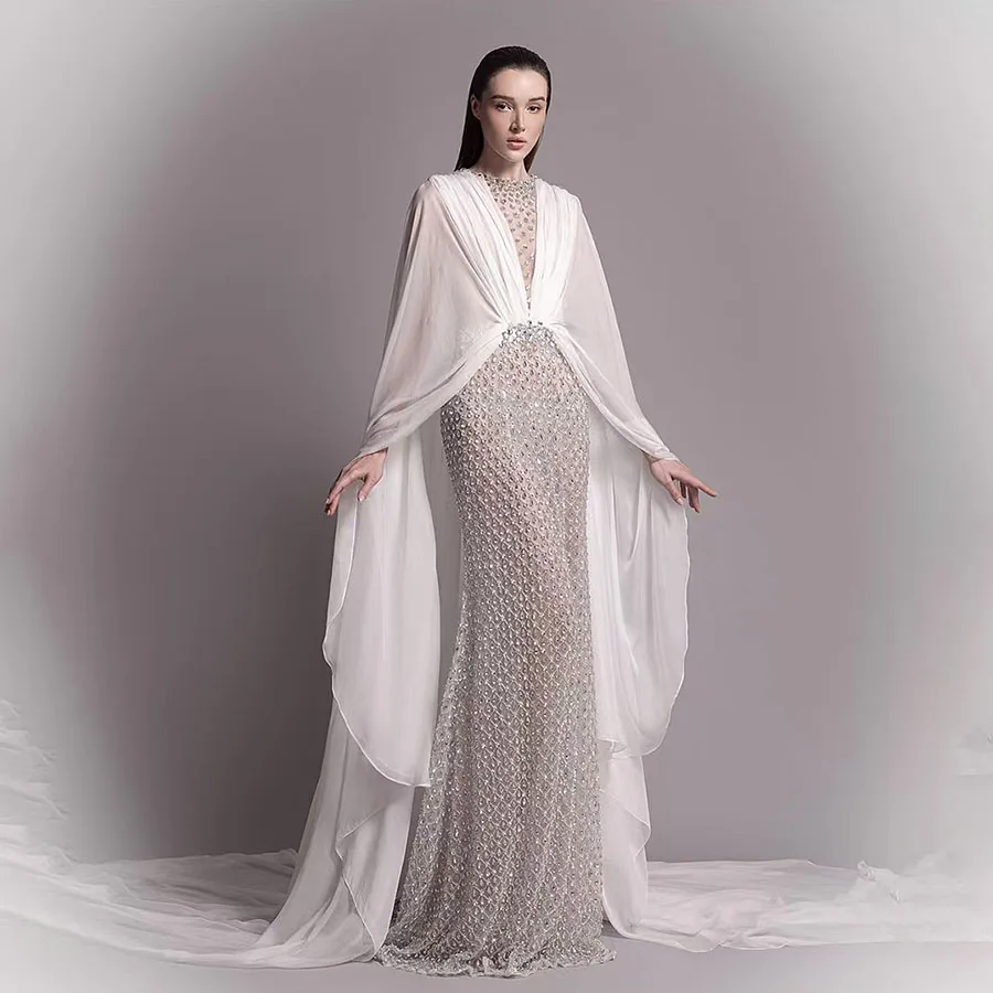 Luxury Evening Dress Wedding Dress Mermaid Off Shoulder Sweep Train Prom Gown Bridal Gowns 2025 Vestido De Noiva Boho Custom