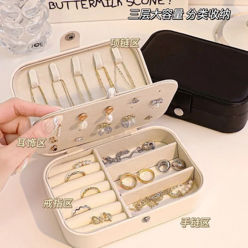 High-end Jewelry Box with Beautiful Design, Exquisite Earrings, Delicate Necklaces and Rings, Large-capacity Accessory Storage view 3