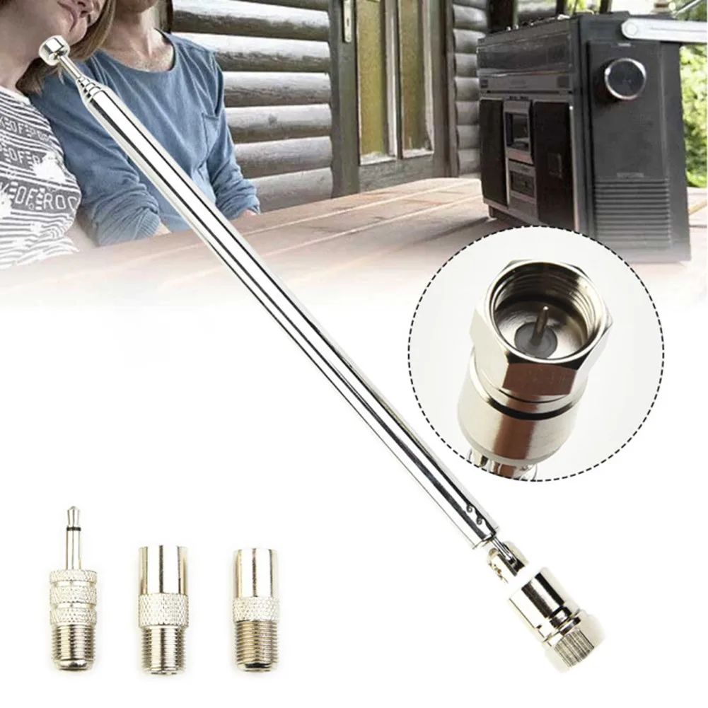 Radio Aerial Radio Aerial Adapter Adapter Widely Compatible Copper Antenna Set Extendable FM Radio Aerial with 3 Adapters