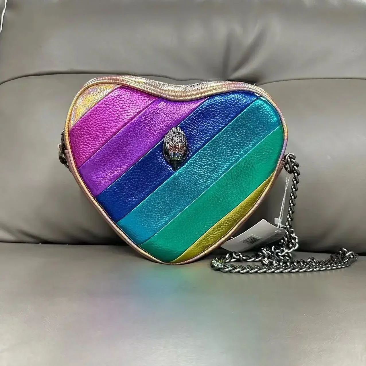 kurt geiger heart bags rainbow london bags mini black purple