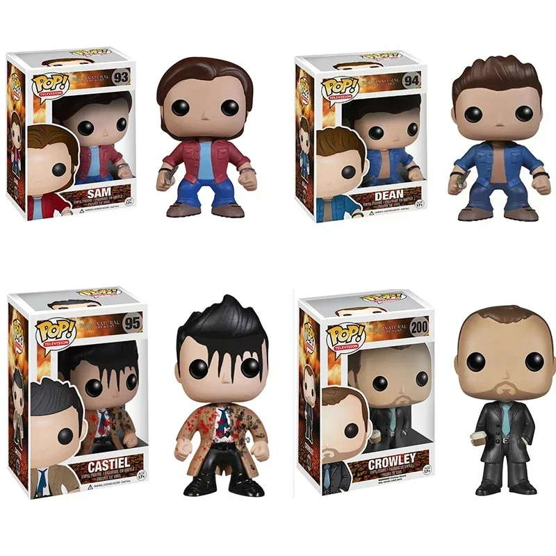 Funko POP TV Supernatural Join the Hunt Sam 93# Dean 94# Castiel 95# Crowley 200# Hot Topic Exclusive VINYL Figure Model Toys