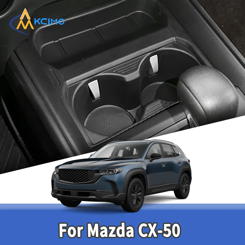 

Держатель для чашки из ТПЭ, амортизирующий лоток для Mazda CX-50, центральный подлокотник, ящик для хранения чашек, практичные автомобильные аксессуары для уборки салона