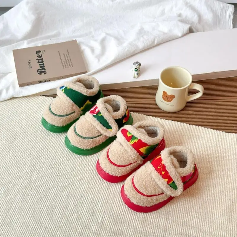

Girl Winter Cotton Shoes Kids Keep Warm Thick Sole Indoor Windproof Outerwear Child Hot Kawaii Fashion New Style Casual Shoes