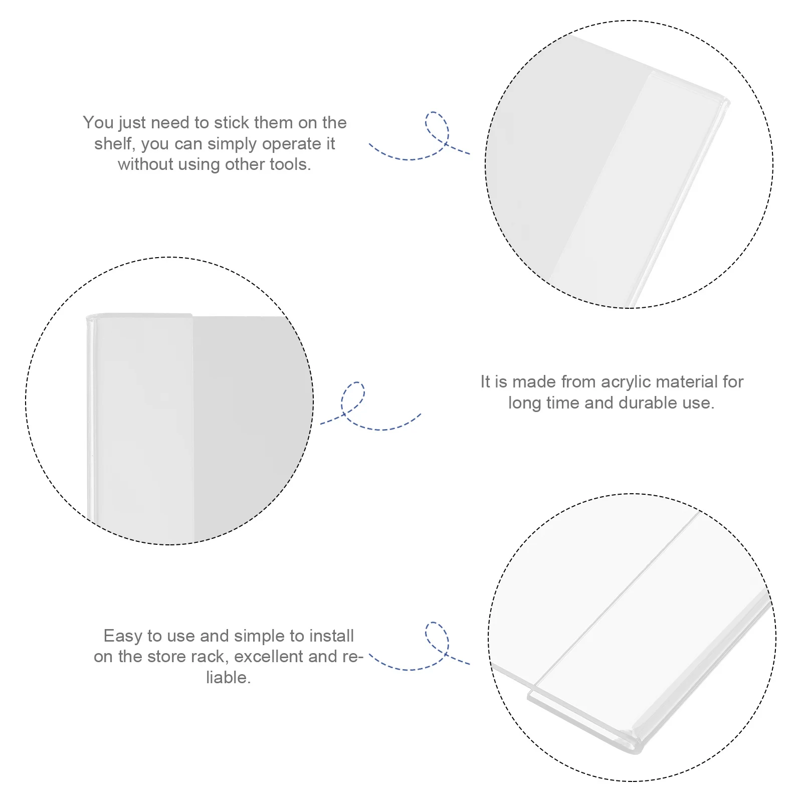 

10 шт., прозрачная этикетка, держатель для ценника, акриловая полка для дисплея, подставка для вывески для супермаркета, магазина, держатель этикетки для товаров