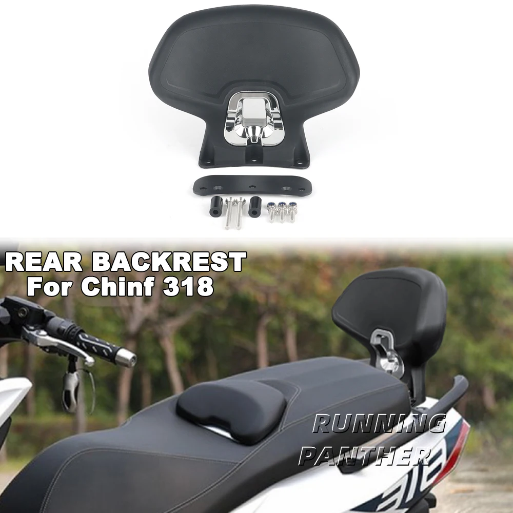 

FOR Chinf 318 Li Ke 318 Motorcycle Black Rear Passenger Seat Backrest Back Rest Cushion Pad