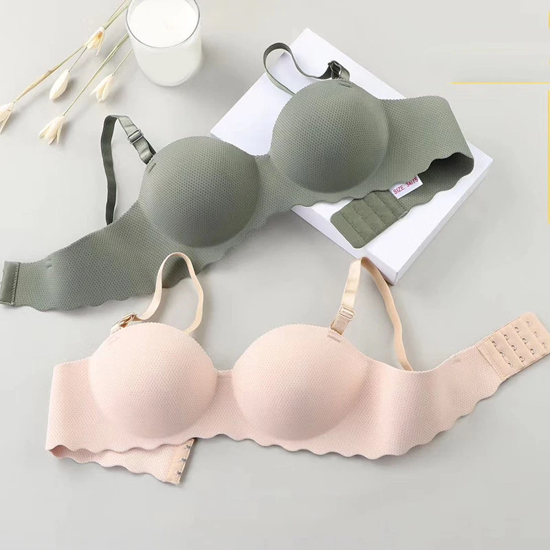 Lencería femenina de 11 colores para mujer, lencería de sin varilla, sujetador de ropa interior push-up, sujetadores finos, lencería transpirable fruncida