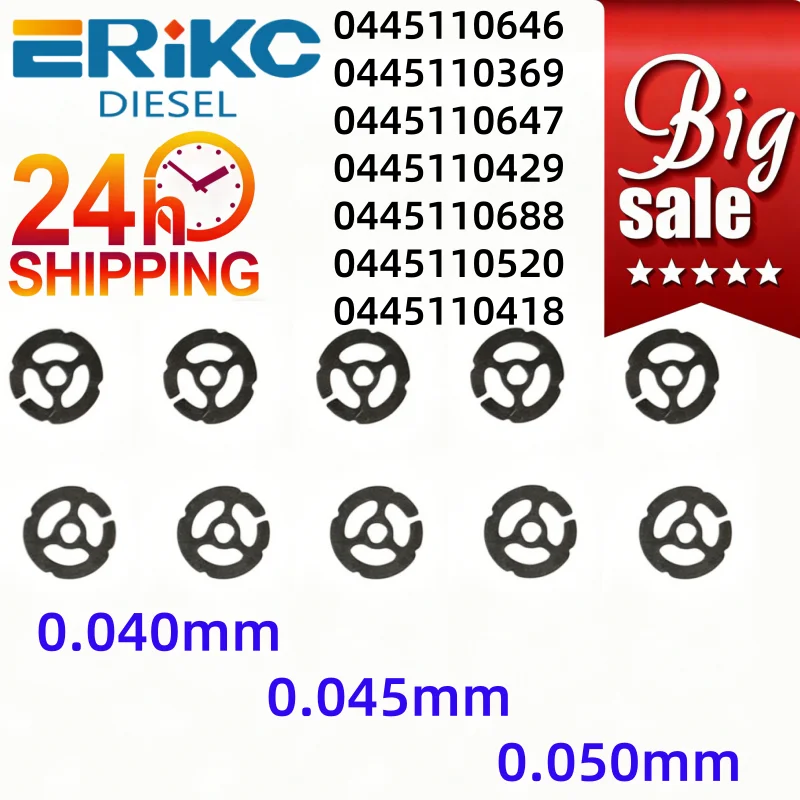 10PCS Diesel Injector Residual Air Gap Adjust Shims 0.040mm 0.045mm 0.050mm 0445110520 0445110369 0445110647 For Euro 5 Injector