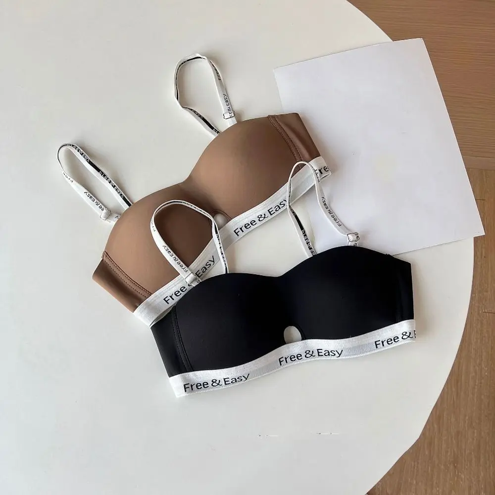 Sweet Hollow Out Wireless Bra Letter Shockproof Brassiere for Women Close-fitting Anti-sagging Push Up Underwear Sports