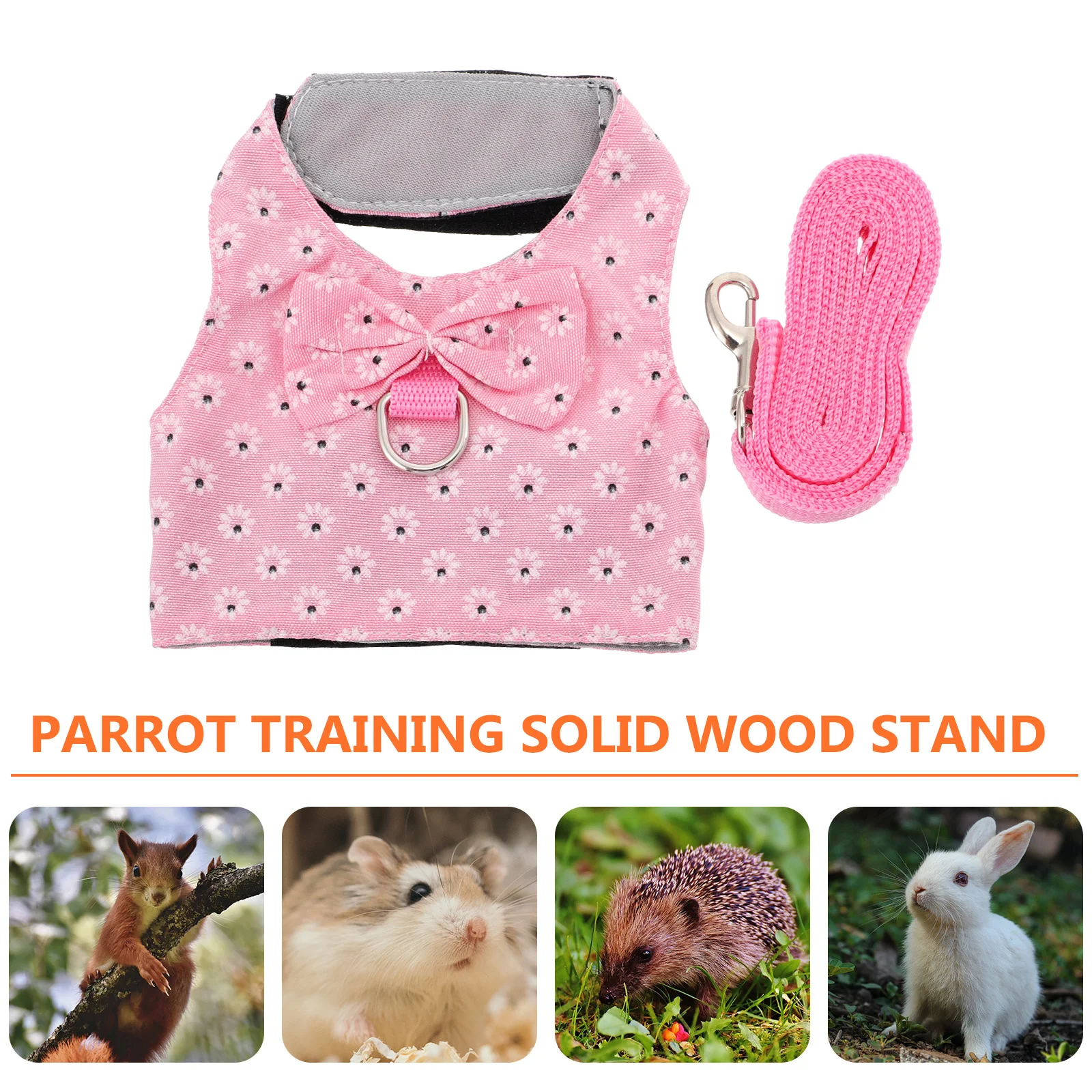 

Rabbit Vest Harness Leash Set Breathable Lightweight Durable Outdoor Strap for Bunny Small Animal Walking Rabbit Harness