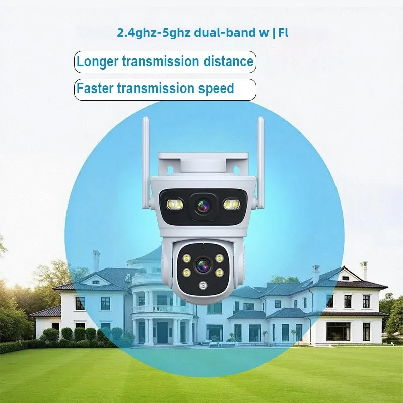 4MP PTZ IP Camera Dual Lens Human Detection CCTV Security Camera Night Vision Outdoor Wifi Surveillance Camera