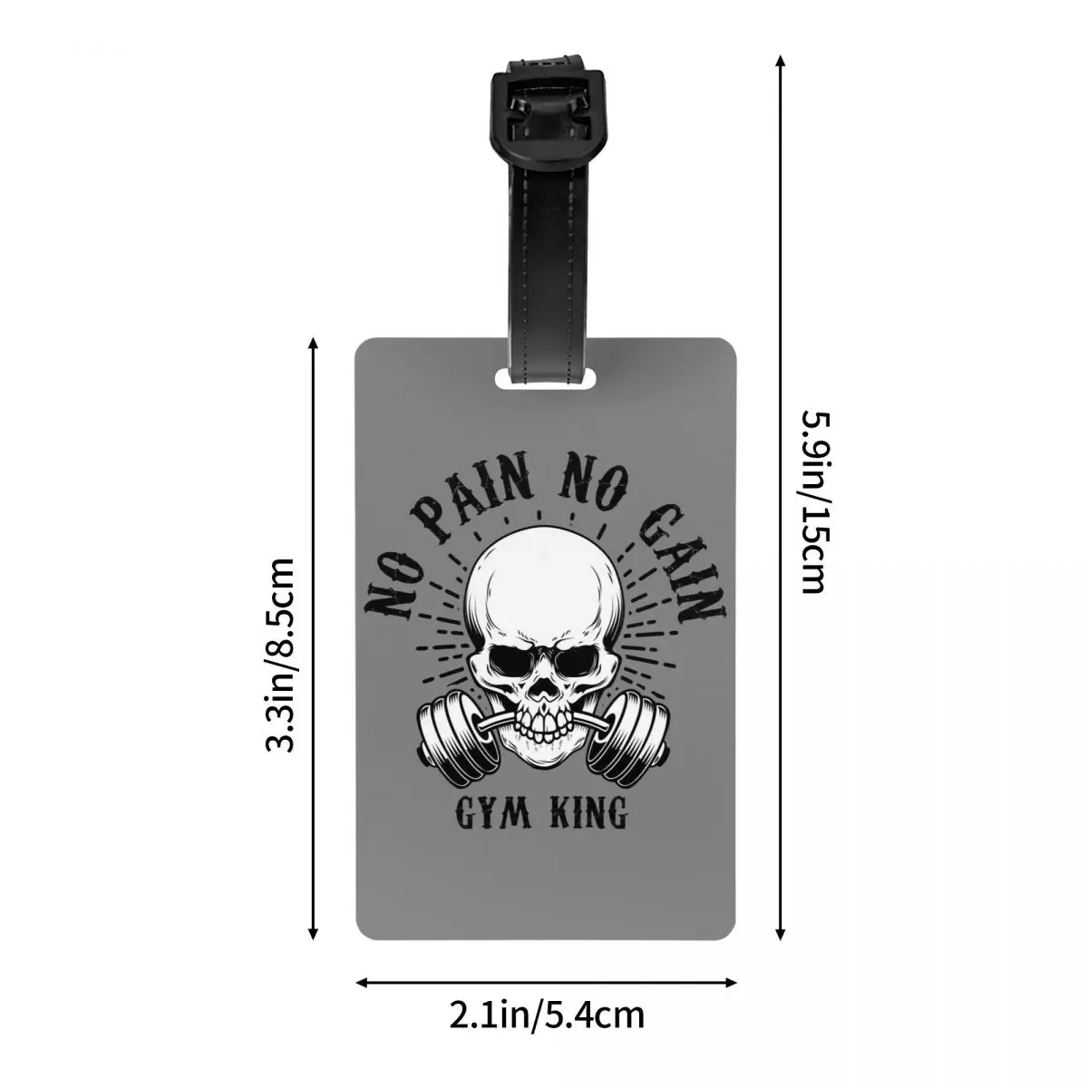 Custom No Pain No Gain Luggage Tag Privacy Protection Bodybuilding Fitness Gym Baggage Tags Travel Bag Labels Suitcase