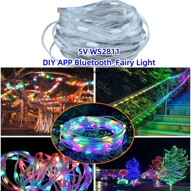 10Meters Smart APP Pixel String 5V USB WS2812/2811 Led Fairy Lights Christmas Decoration Garland Indoor Outdoor Wedding New Year