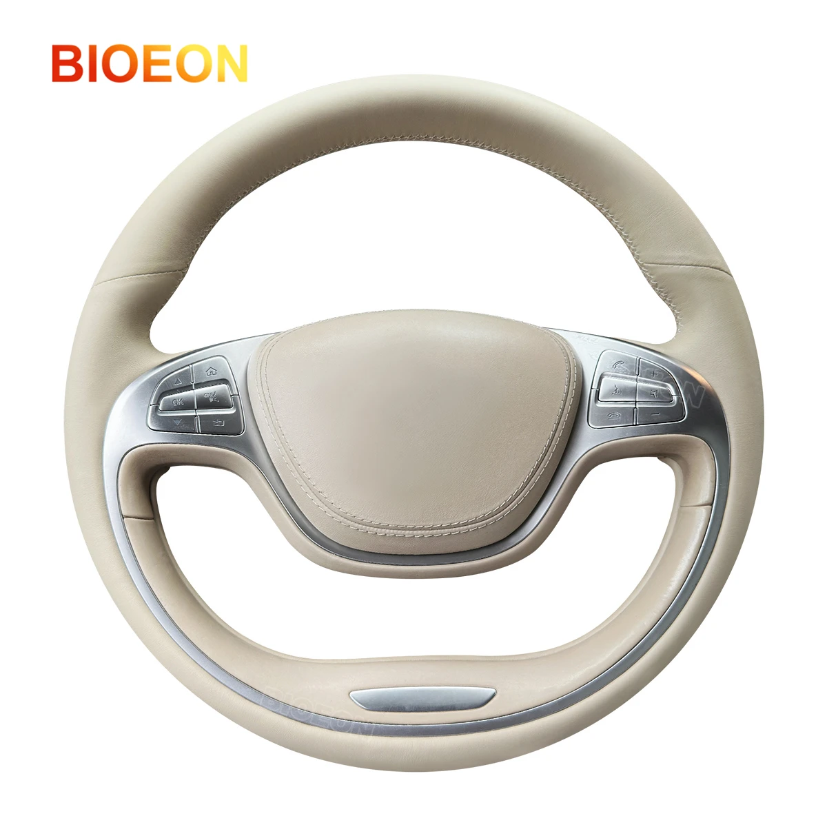 

Бежевый кожаный чехол на руль автомобиля Bioeon для Mercedes-Benz S-Class W222 2014-2017