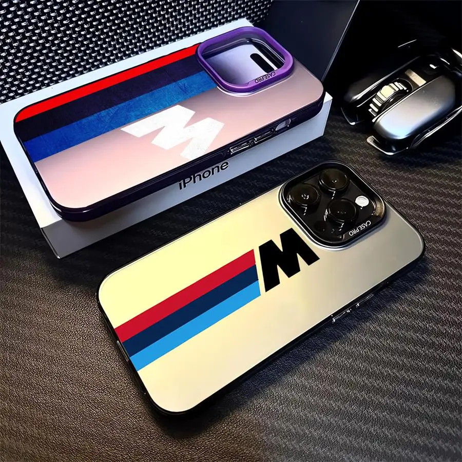 Sports Blue Power-M Logo Phone Case for iPhone 16 15 Pro Max 14 13 12 11 XS 14 Pro Max 16 Plus 14Pro 12Pro Cover Soft Shell