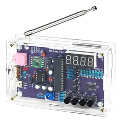 Zestawy modułów odbiornika radiowego FM elektroniczne obwody DIY części cyfrowy w kształcie tuby wyświetlacz 87-108MHz podwójna moc dostawa z etui