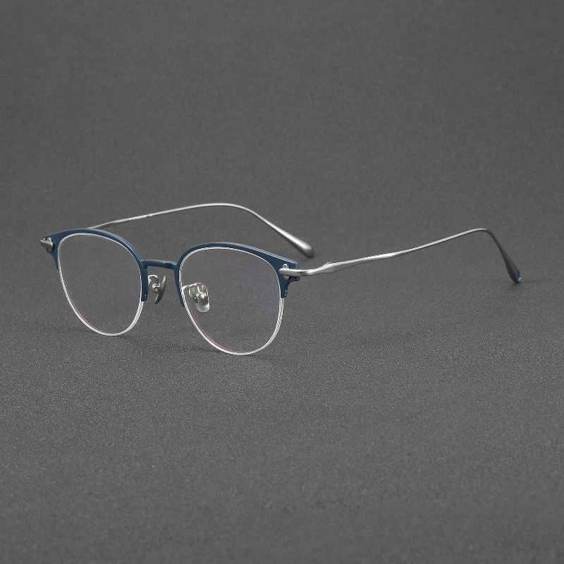 

2026 New Titanium Frames Oval Blue Light Fashion Half-frame Business Women Glasses Zyhati Retro Lightweight Handmade Designer