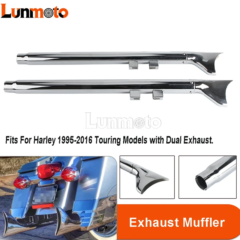 

Motorcycle Accessories Parts Chrome Dual Steel Header Exhaust Pipes Direct Replace System For Harley Touring Modified 2008-2016